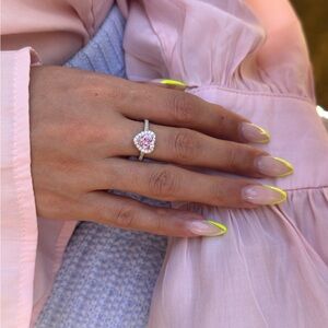 Pink Heart Crystal Ring